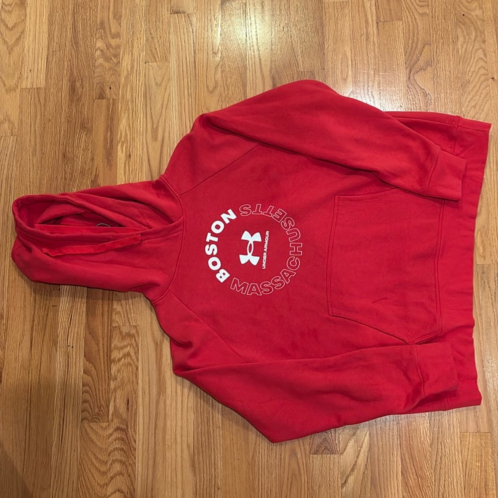 Under Armour Men’s size XL Red Boston Massachusetts‎ Hoodie Sweatshirt